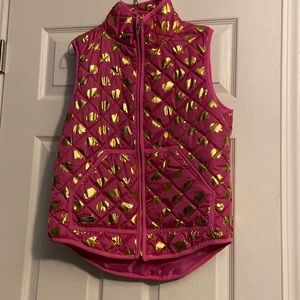 Simply southern pink and gold elephant vest size small